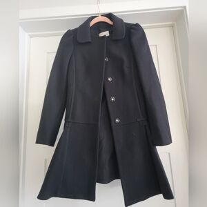 RED Valentino Black Peplum Coat With Bow Accents Size 2